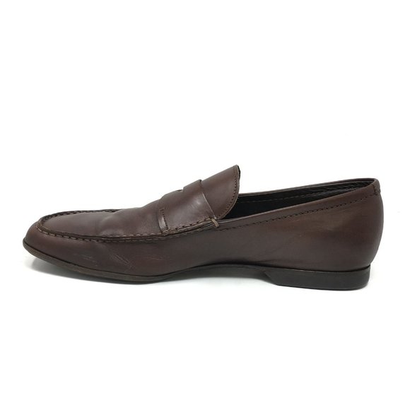Men\'s Prada Slip On Penny Loafers Dress Shoes Size 8 UK/9 US Brown Leather main image 11